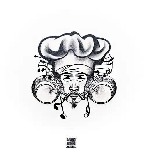 Chef Knife With Music Notes