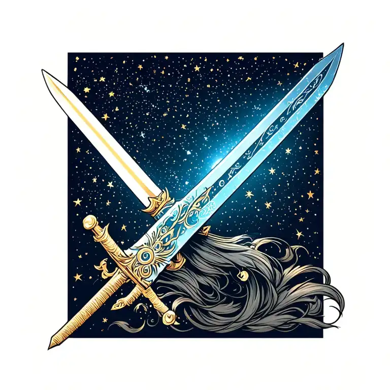 A Saber With The Stars In The Sky The Constellation