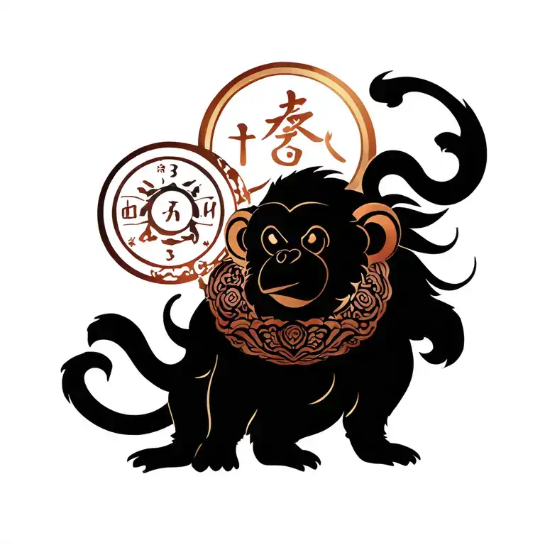 A Chinoi Saber With Astrological Sign Monkey