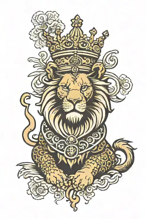 Lion Wearing A Crown