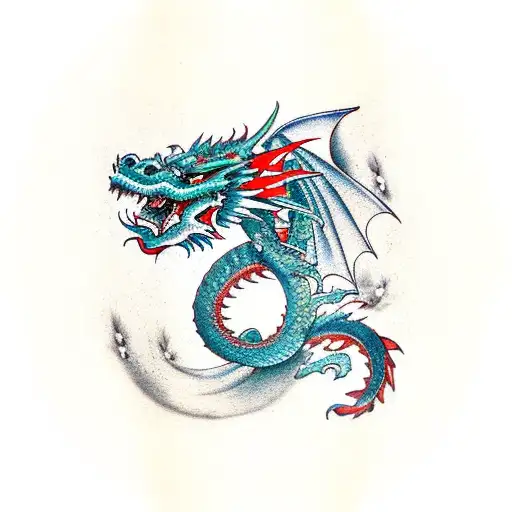 Japanese Stily Dragon For Lower Torso