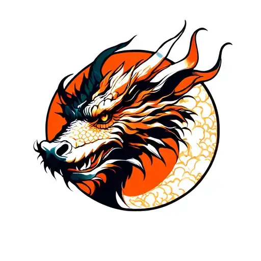 Dragon Head Taurus Head Circle