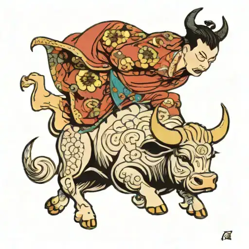 A Man Jumping Over A Bull