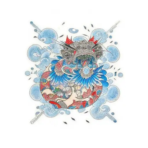 Ciudad En Color Azul