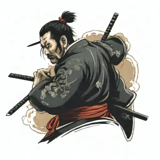 Jappanese Samurai On The Back