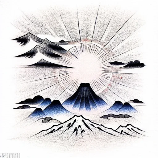 Japanese Clouds And Mountain