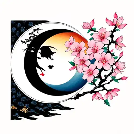 Sun And Moon Cherry Blossom