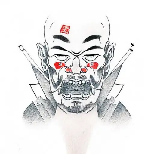 Samurai Smoking A Joint