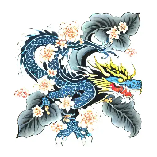 Sakura Flower And Dragon Arm Sleeve