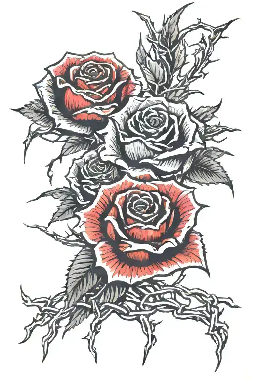 Rose Made From Barbed Wire Hit By A Lightning Bolts