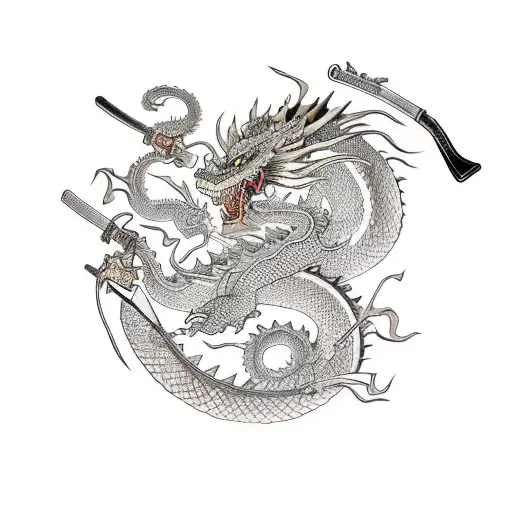 Samurai With A Dragon Sword