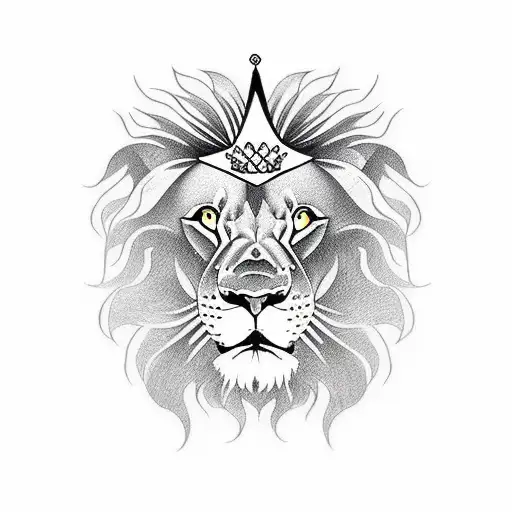 Lion Face With Crown