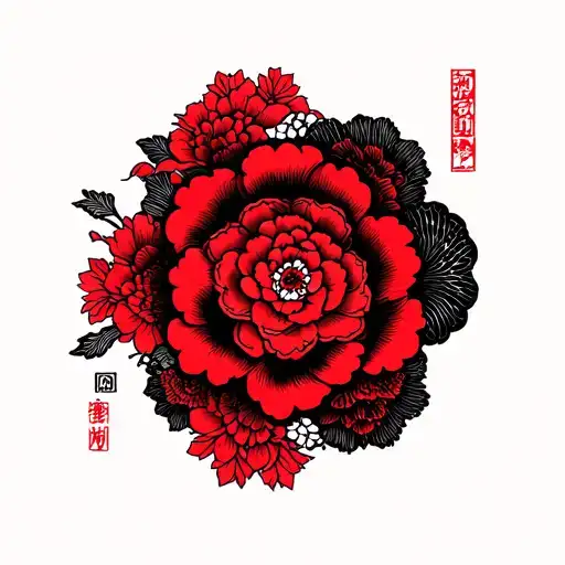 Black With Red Accents Outline