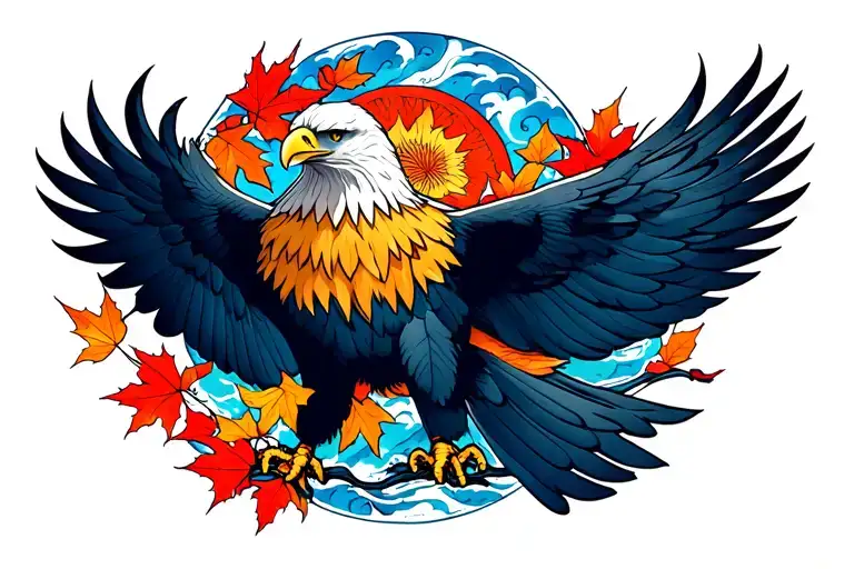 Eagle Bright Fall Leaves