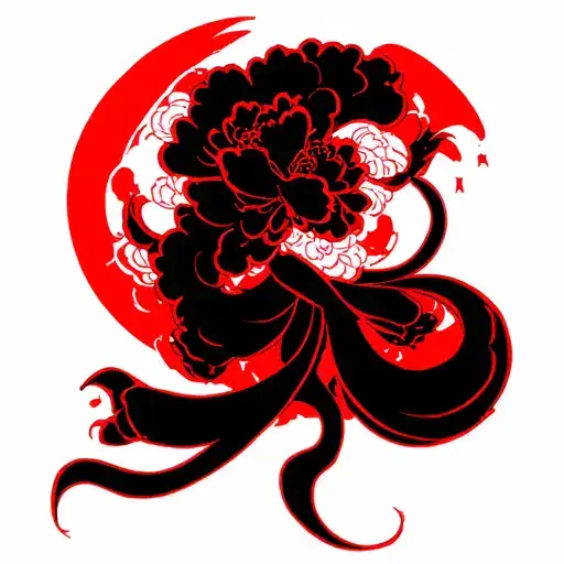 Black With Red Accents Outline