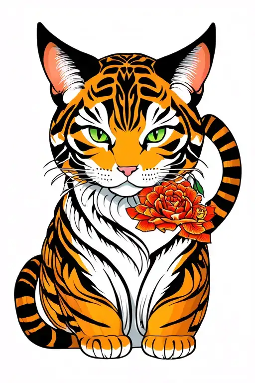 Cat And Tiger Surrounded