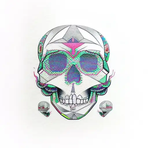 Geometric Skull With Futuristic Elements