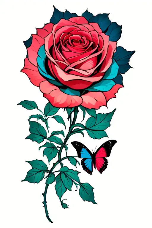 Rose And Butterfly