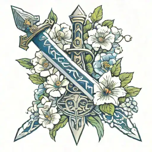 Master Sword From Zelda Triforce Silent Princess Flowers