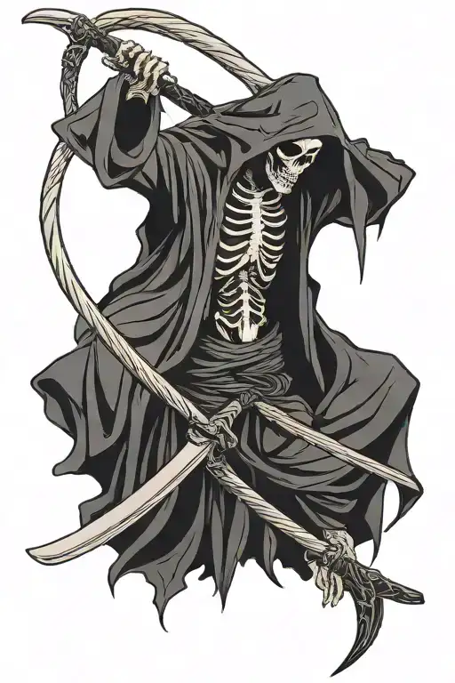 Grim Reaper Holding A Scythe