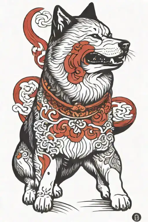 Akita Inu Red Dog Howling