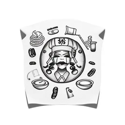 A Nurse's Cap With Musical Symbols And Coffee Beans