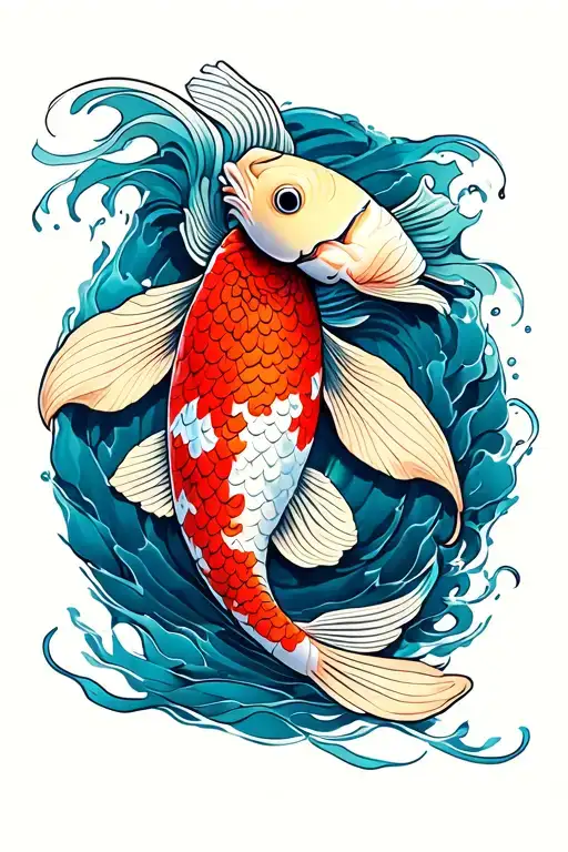 Koi Fish Swimming