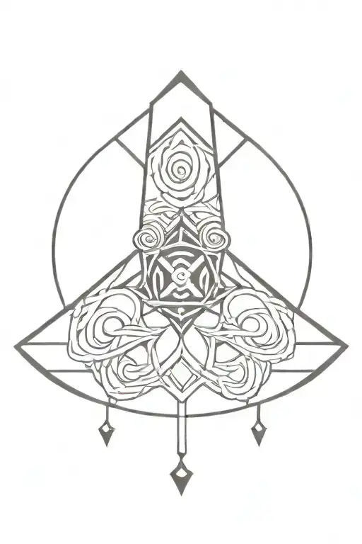 Sternum Tattoo Geo Symteric Shapes