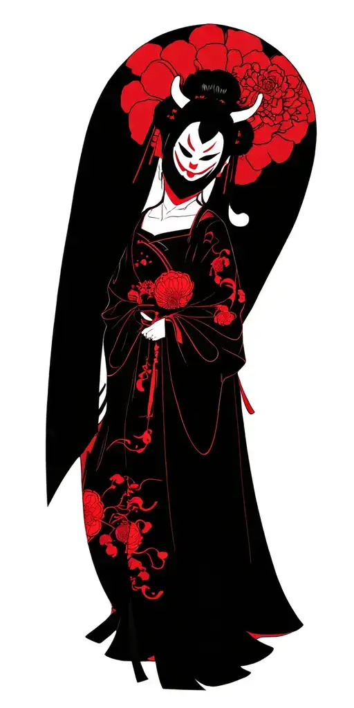 Hannya Mask Killing Gasai Yuno Gasai In Black Dress