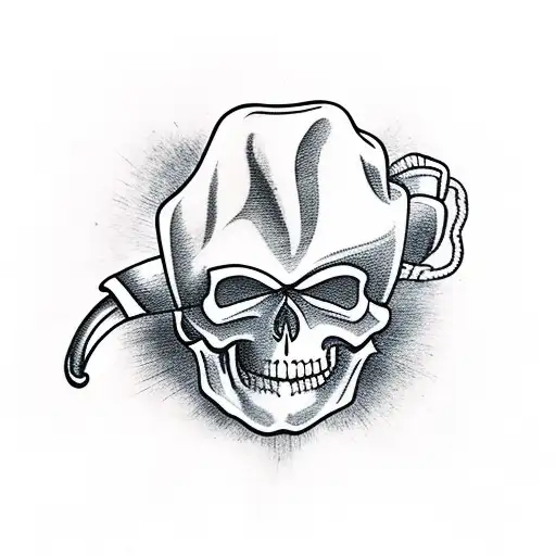 A Skull Wearing A Chef's Hat And A Phantom Of The Opera Mask