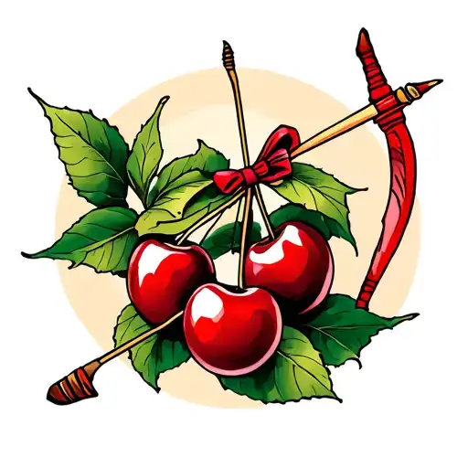 Cherry With Bow And Arrow Weapon