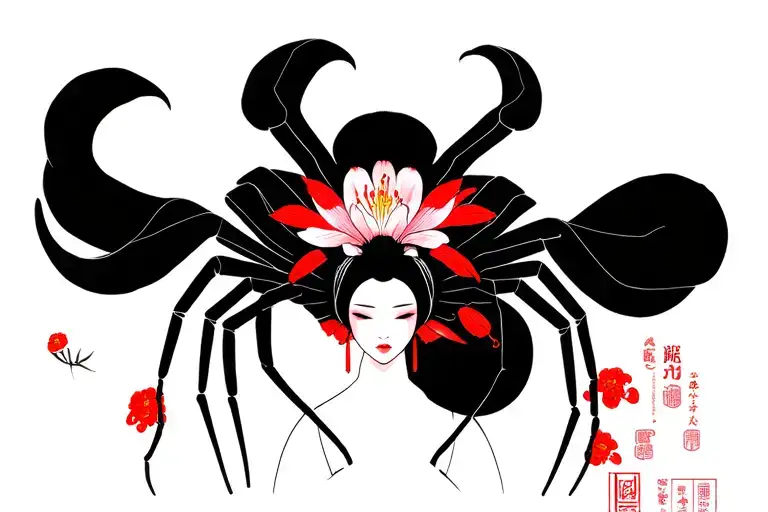 Red Spider Lily Geisha Holding