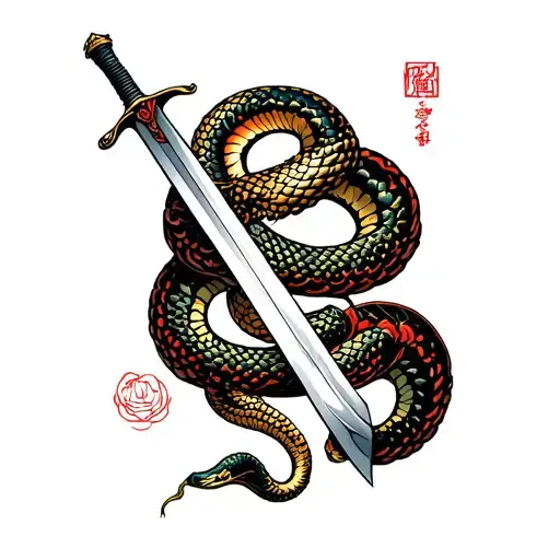 Sword And Snake Wrapped