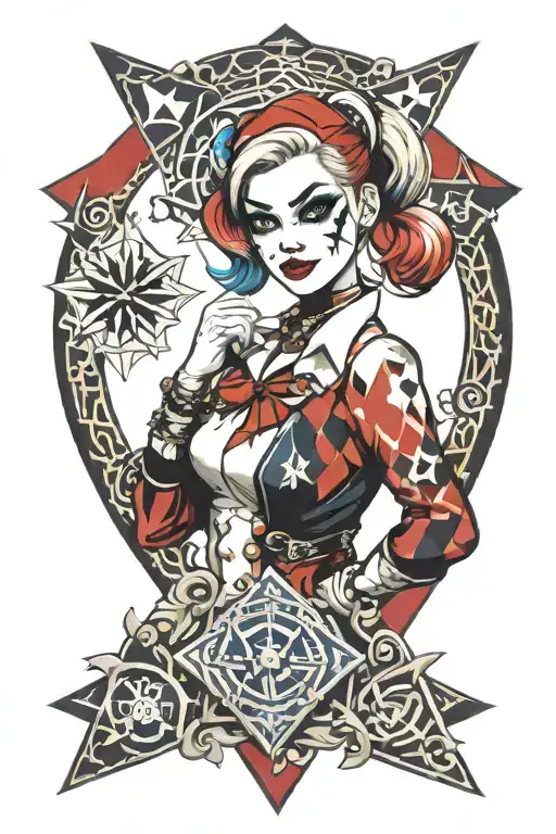 Harley Quinn Rhombuses And Star Captain