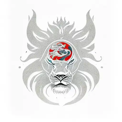 Lion Red Flames Ace Card Sleeve