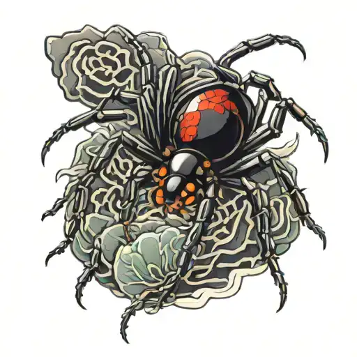 Black Widow Spider Crawling