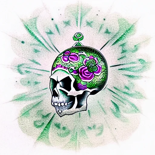 Skull With Green Gems