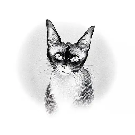 Siamese Cat As The Trunk Of A Tree