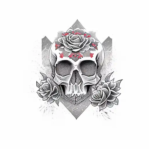Skull With Roses