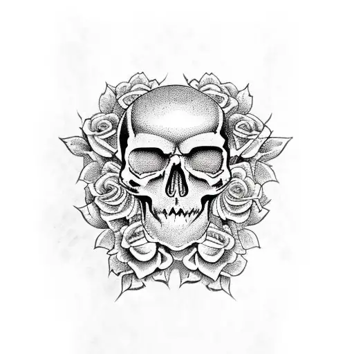 Skull With Roses