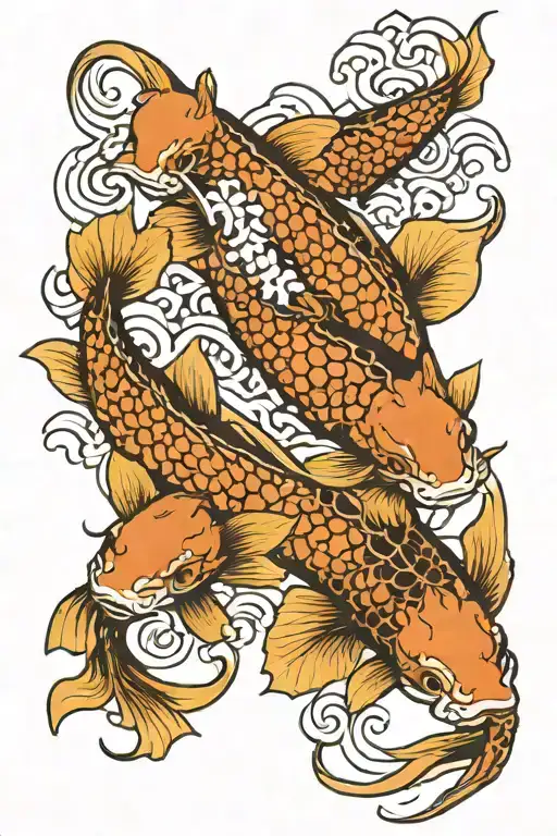 Koi Fish Around Women
