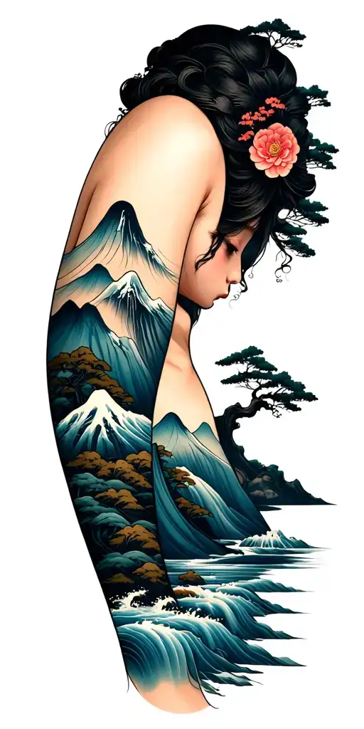 Mountains And Streams Arm Sleeve