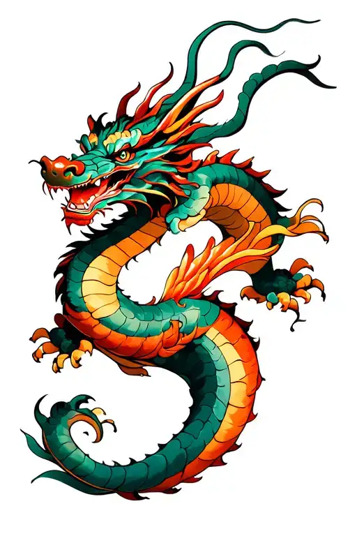 A Wriggling Dragon Flying