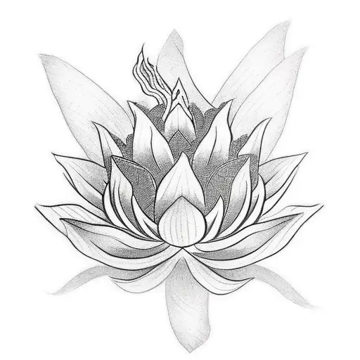 Lotus Flower With Dragon Head Flowing From It