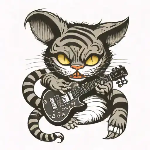 Cheshire Cat Playing A Guitar