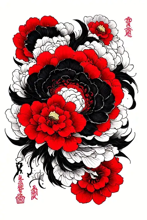 Black And Red Ink Tattoo For Forearm