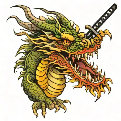 Dragon With Katana