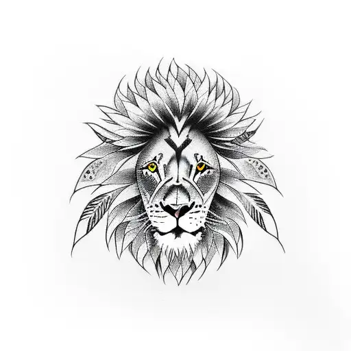 Lion With Crow Feathers