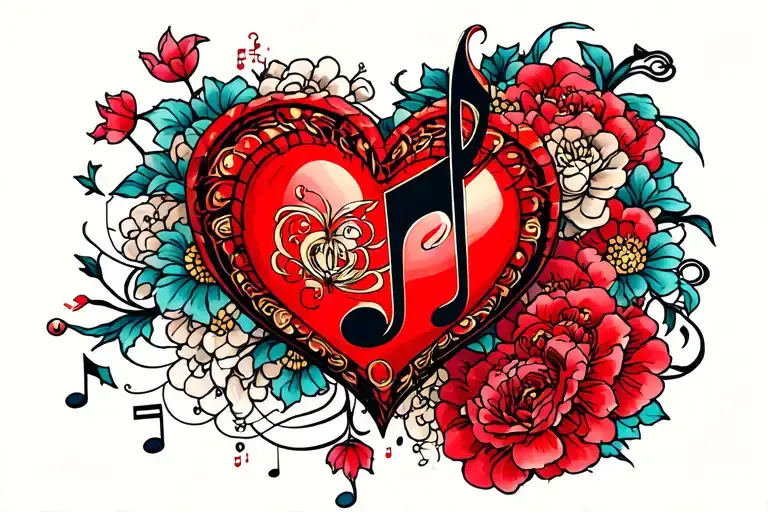 Music Note Making A Heart