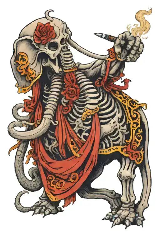 Elephant Skeleton Smoking